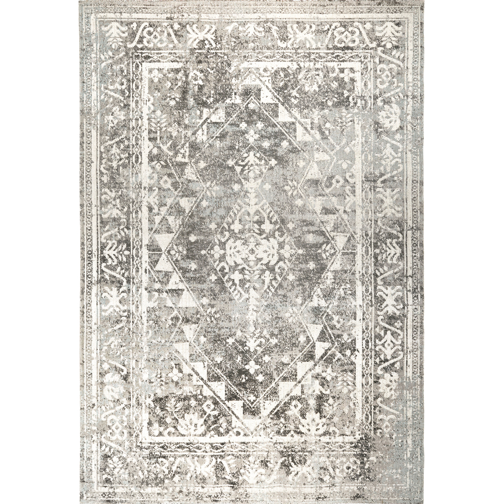 Nicole Miller Designer Area Rug Gray Modern Floral Ultra Soft Polypropylene Rug