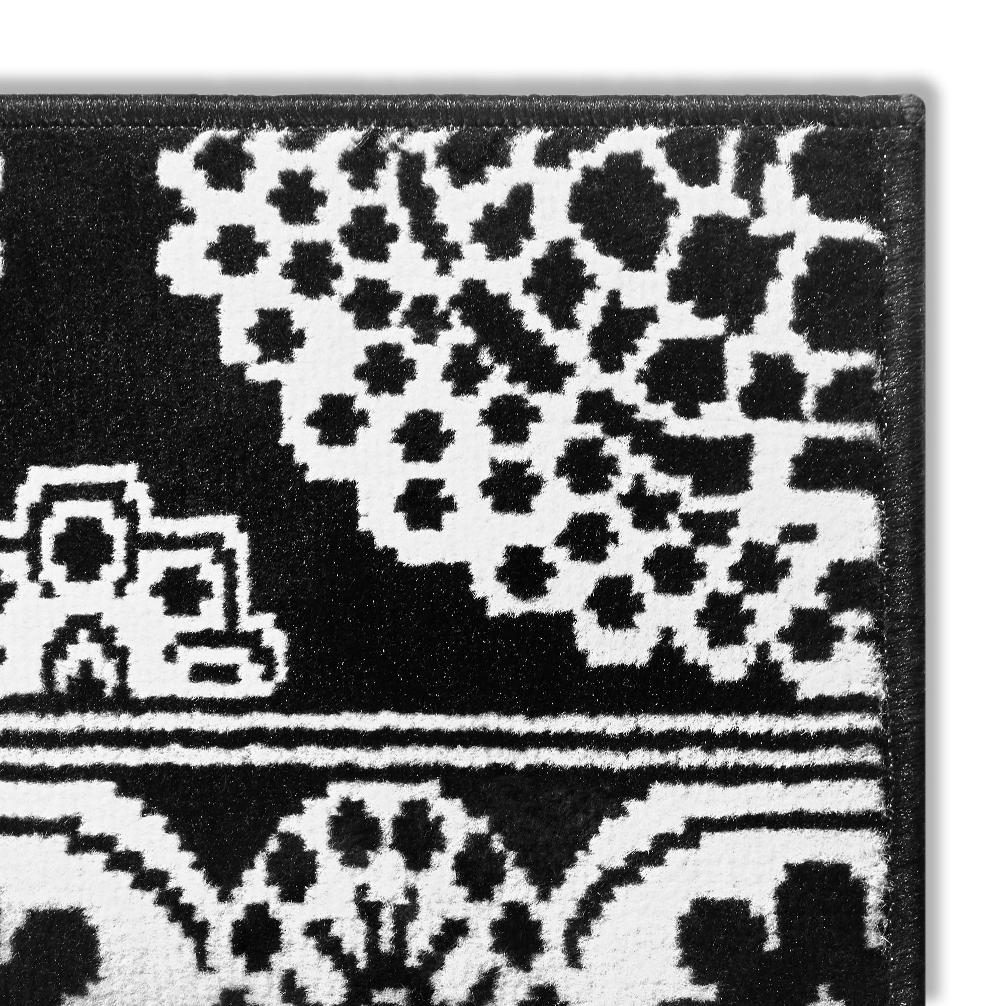 Black Geometric Modern 6x8 Area Rug Contemporary Circles Carpet - Actual 5' 2" - Picture 2 of 6