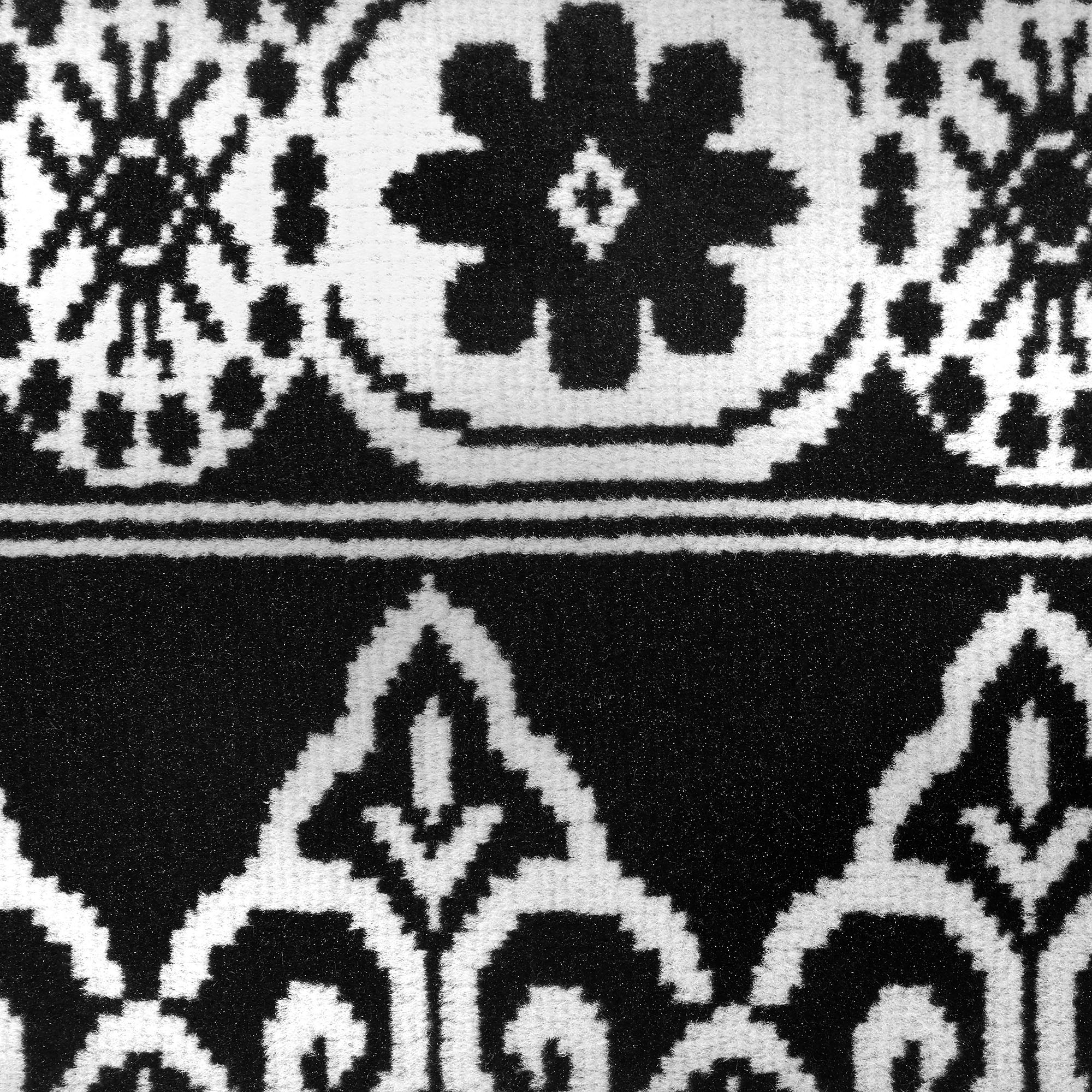 Black Geometric Modern 6x8 Area Rug Contemporary Circles Carpet - Actual 5' 2" - Picture 3 of 6