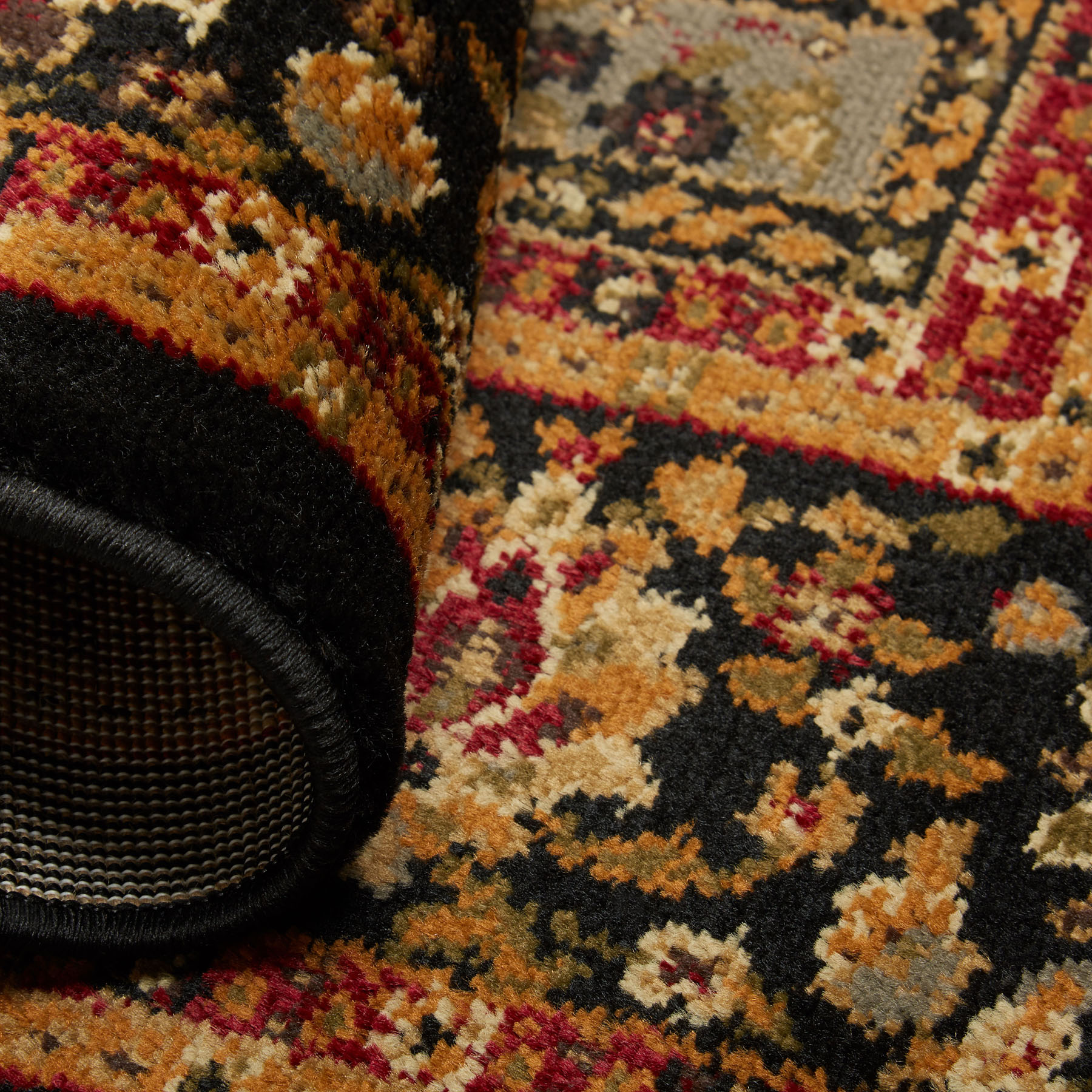 ACTUAL 3/' 6/" x 5/' 2/" BLACK PANEL ORIENTAL AREA RUG 4 X 6 PERSIAN CARPET 200B