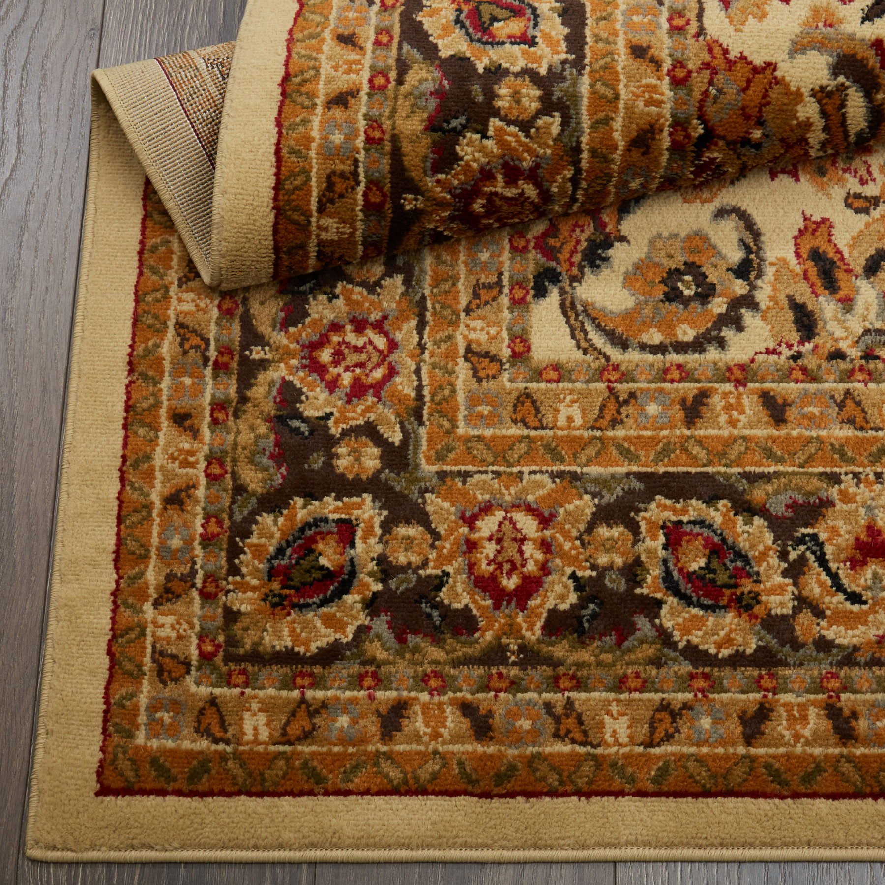 Ivory Oriental Persien Round Area Rug 3x3 Border Carpet Actual 3'3"x3