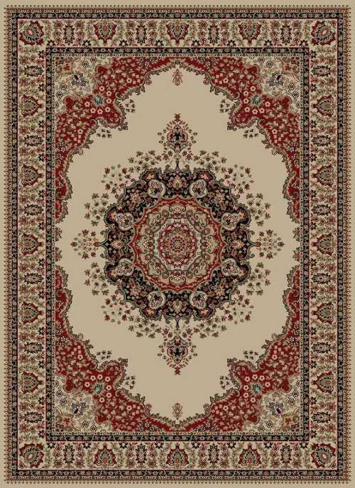 Ivory Petals Flowers Oriental Area Rug Medallion Scrolls Ovals Persien Carpet