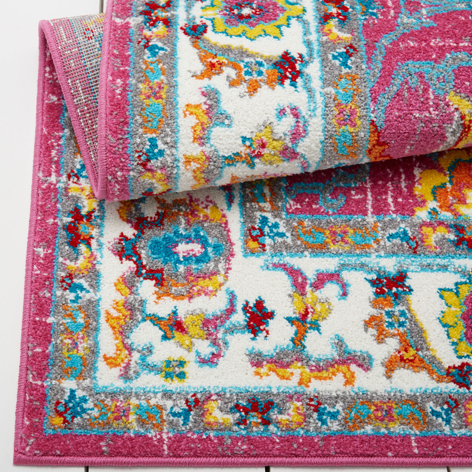 Transitional Oriental Modern Area Rugs MultiColor Bordered Vines