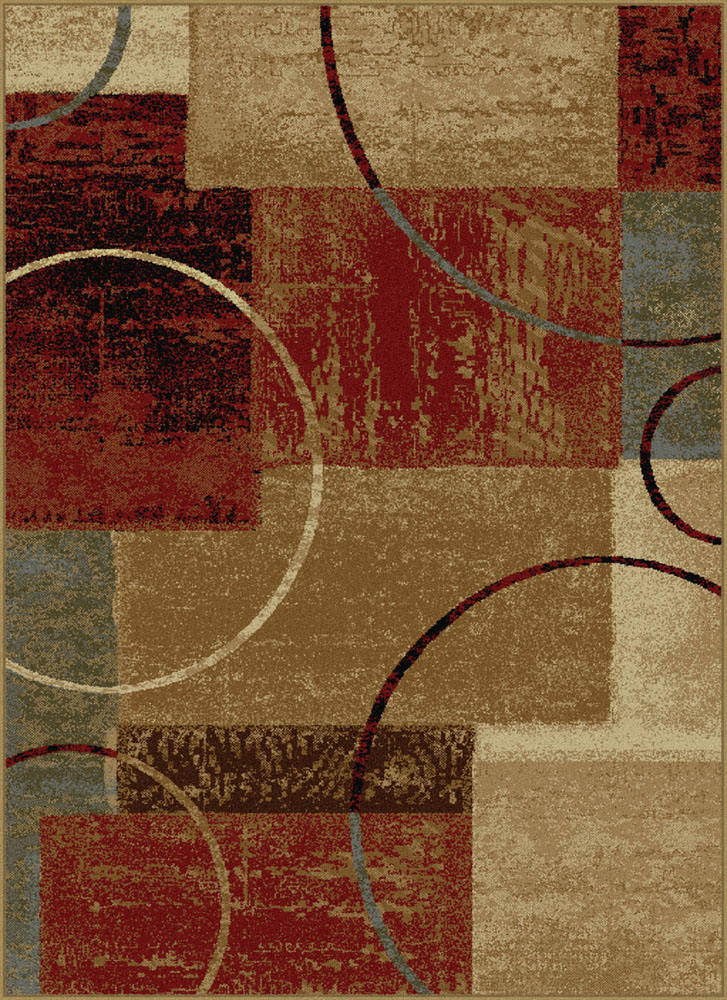 Cajas multicolores círculos alfombra contemporánea aros abstractos cuadrados alfombra - Imagen 13 de 15