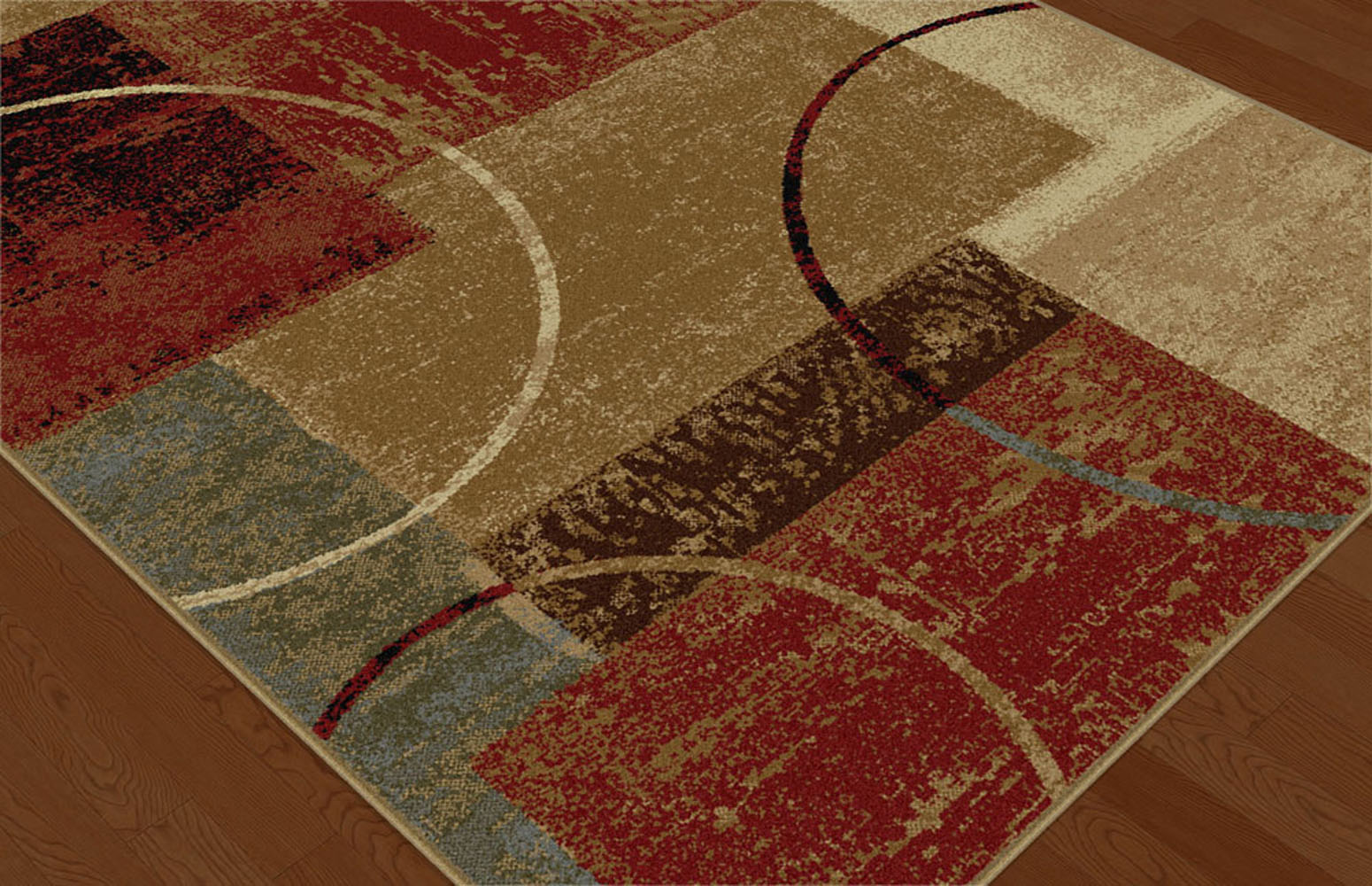 Cajas multicolores círculos alfombra contemporánea aros abstractos cuadrados alfombra - Imagen 14 de 15
