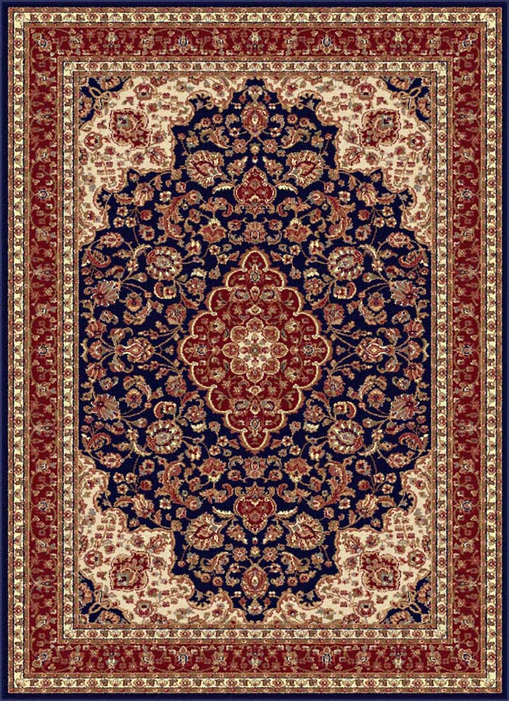 Blue Medallion Vines Oriental Area Rug Oriental Scrolls Bordered Persien Carpet - Picture 7 of 15