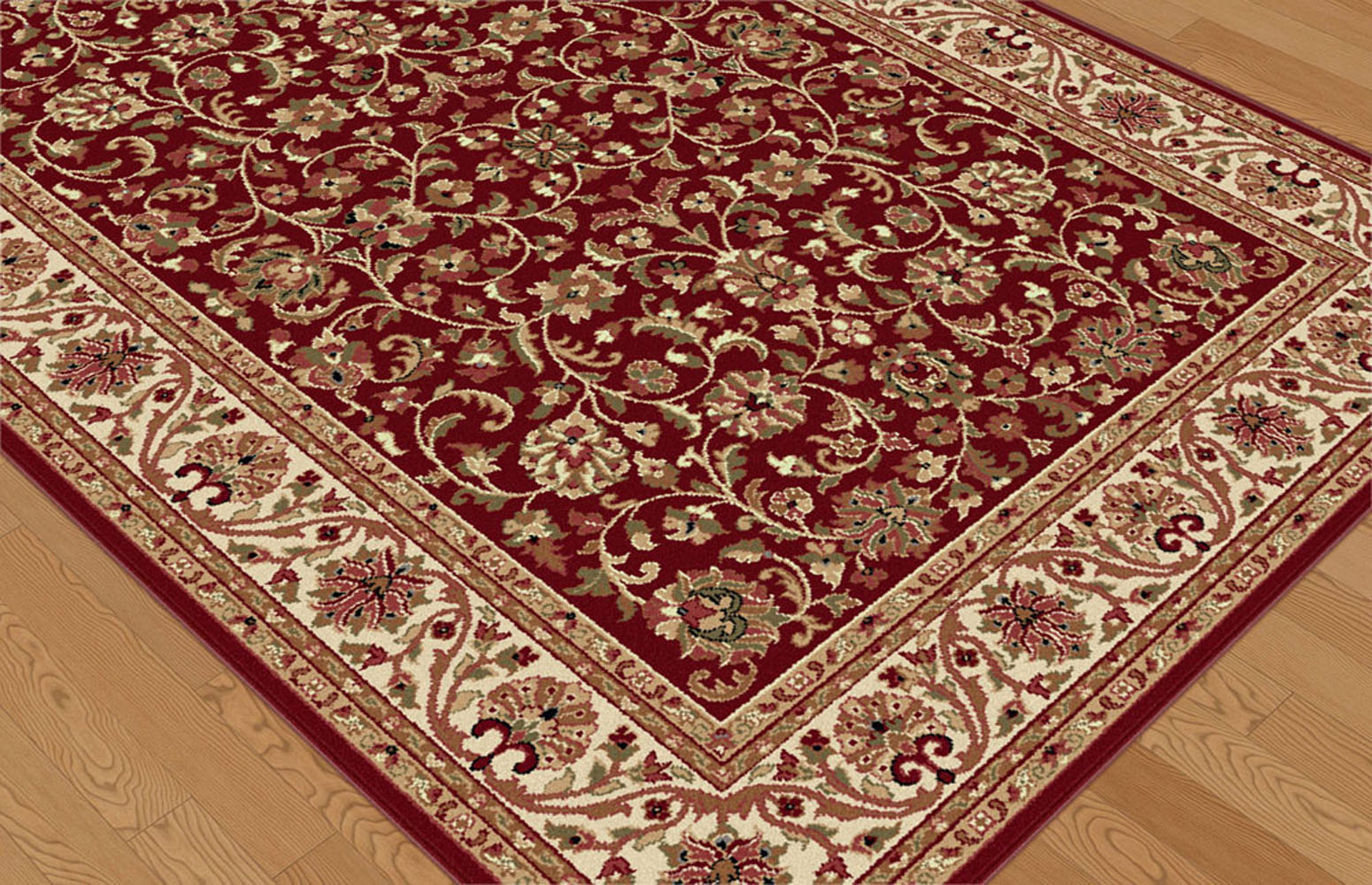 Red Leaves Vines Persien Area Rug Oriental Flowers Scrolls Oriental Carpet - Picture 8 of 9