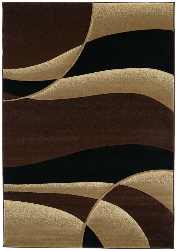 Absract Brown Contemporary 8x11 Area Rug Waves Carpet Actual Size 7 10 X 10 6 644730565264 Ebay
