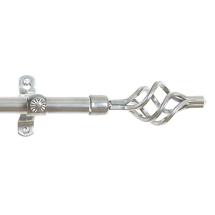 All-Metal Curtain Rod Decorative Cafe Window Drapery Rods with Metal Finials - Picture 10 of 11