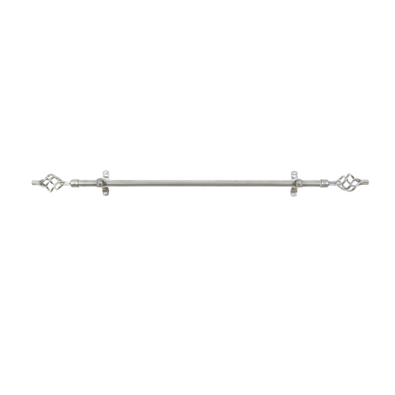 All-Metal Curtain Rod Decorative Cafe Window Drapery Rods with Metal Finials - Picture 11 of 11