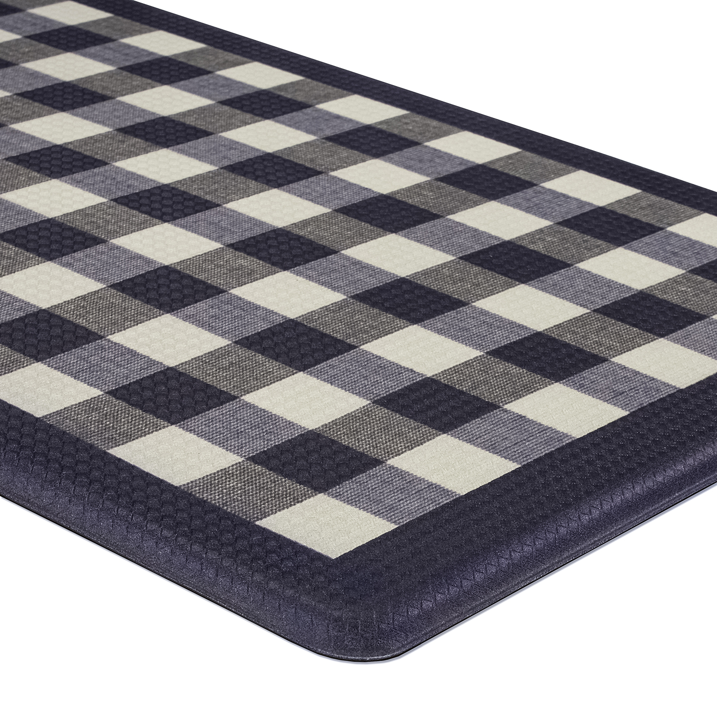 Plaid Anti Fatigue Mat, Non Slip Textured Buffalo Comfort Standing