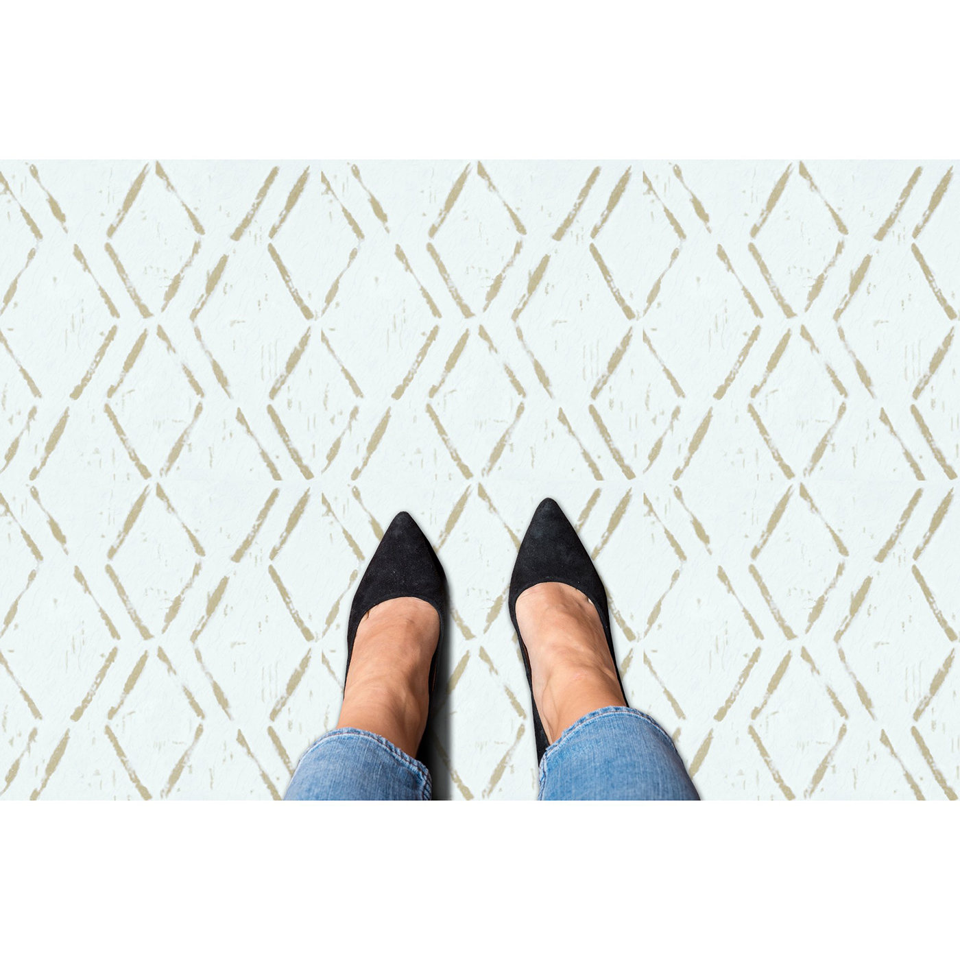 Self-Stick Vinyl Modern Geometric Floor Tiles 1.5mm Thick 12" x 12" 20 Tiles/Box - Picture 28 of 75