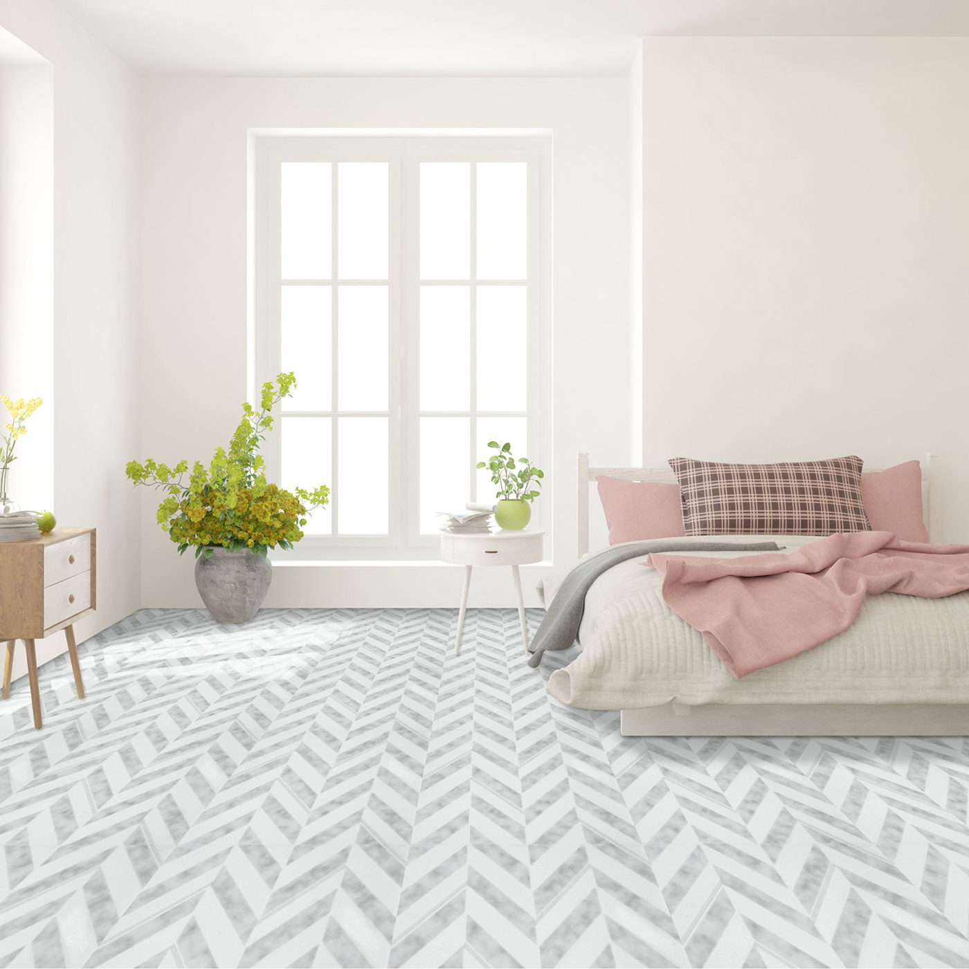 Self-Stick Vinyl Modern Geometric Floor Tiles 1.5mm Thick 12" x 12" 20 Tiles/Box - Picture 24 of 75