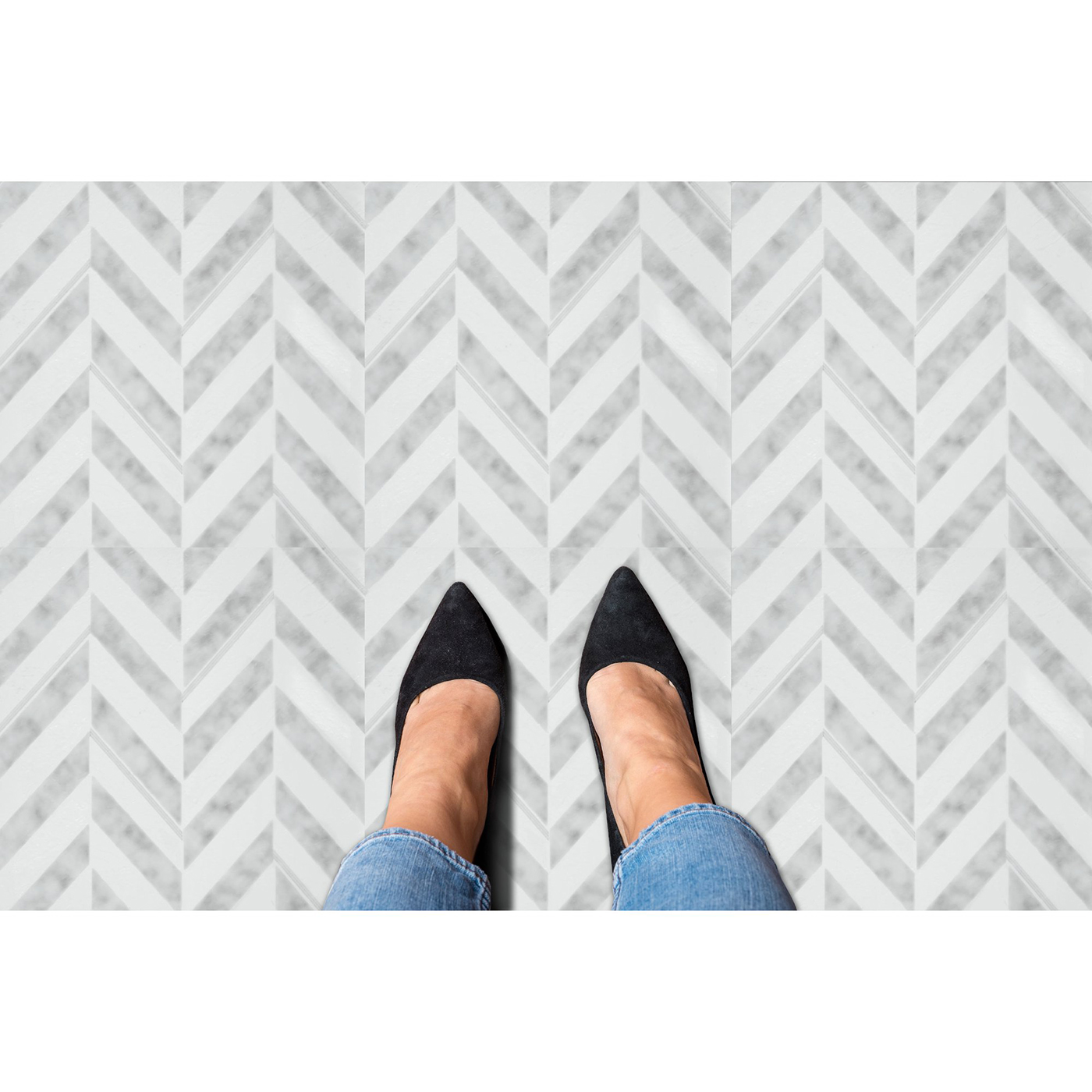 Self-Stick Vinyl Modern Geometric Floor Tiles 1.5mm Thick 12" x 12" 20 Tiles/Box - Picture 23 of 75