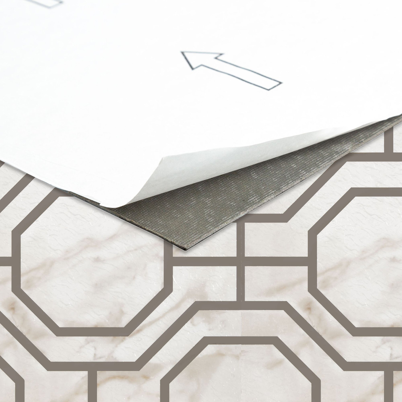 Self-Stick Vinyl Modern Geometric Floor Tiles 1.5mm Thick 12" x 12" 20 Tiles/Box - Picture 44 of 75