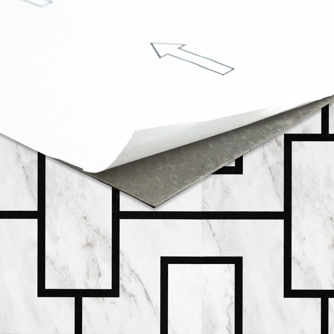 Self-Stick Vinyl Modern Geometric Floor Tiles 1.5mm Thick 12" x 12" 20 Tiles/Box - Picture 3 of 75