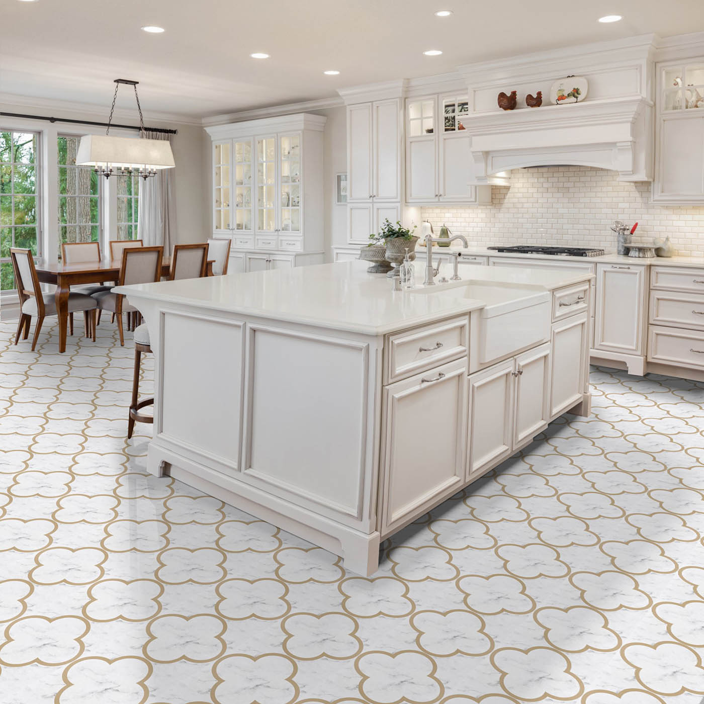 Self-Stick Vinyl Modern Geometric Floor Tiles 1.5mm Thick 12" x 12" 20 Tiles/Box - Picture 60 of 75