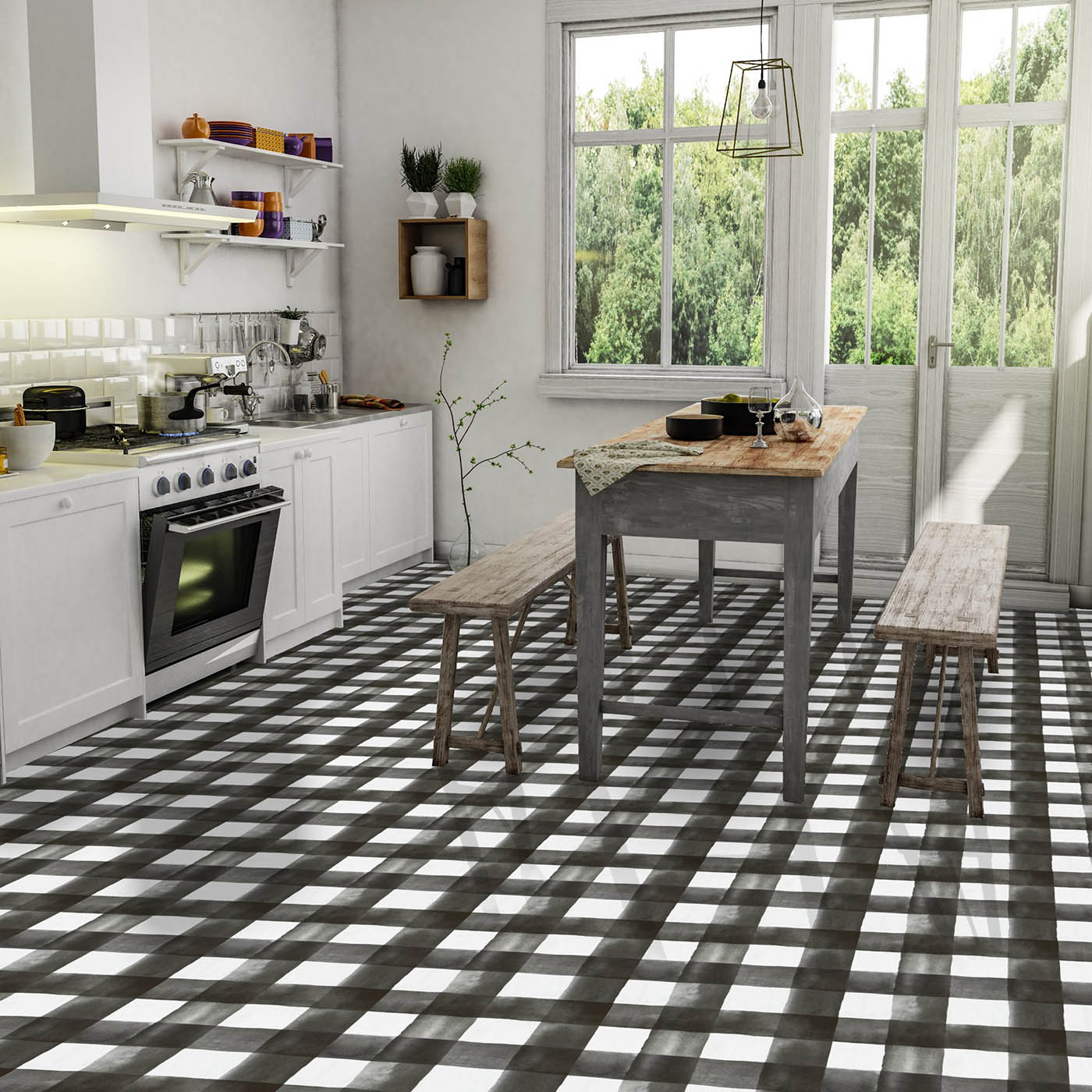 Self-Stick Vinyl Modern Geometric Floor Tiles 1.5mm Thick 12" x 12" 20 Tiles/Box - Picture 70 of 75