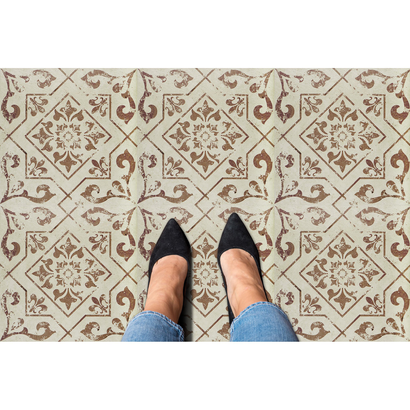 Self-Stick Vinyl Modern Geometric Floor Tiles 1.5mm Thick 12" x 12" 20 Tiles/Box - Picture 64 of 75
