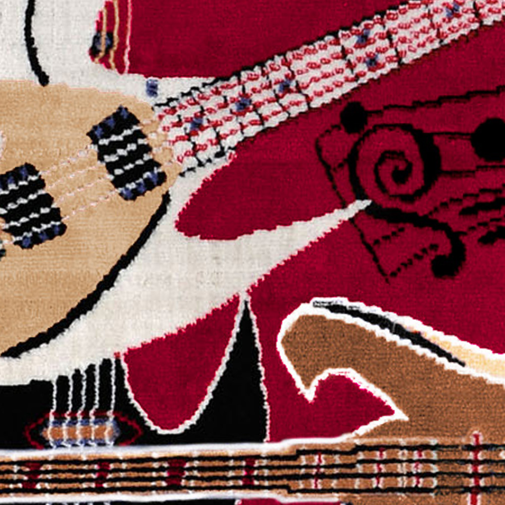 Musical Instrument Piano Key Bordered Red Area Rug Guitar Music Notes Carpet - Picture 10 of 14