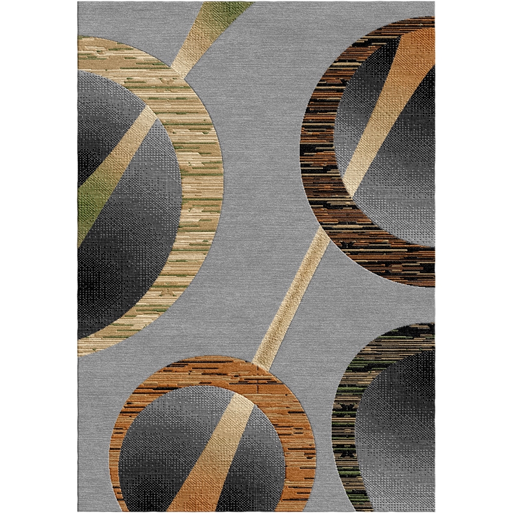 Sumatra Vorleger mit modernem geometrischem Kreis Jute Unterlage Teppiche - Bild 3 von 4