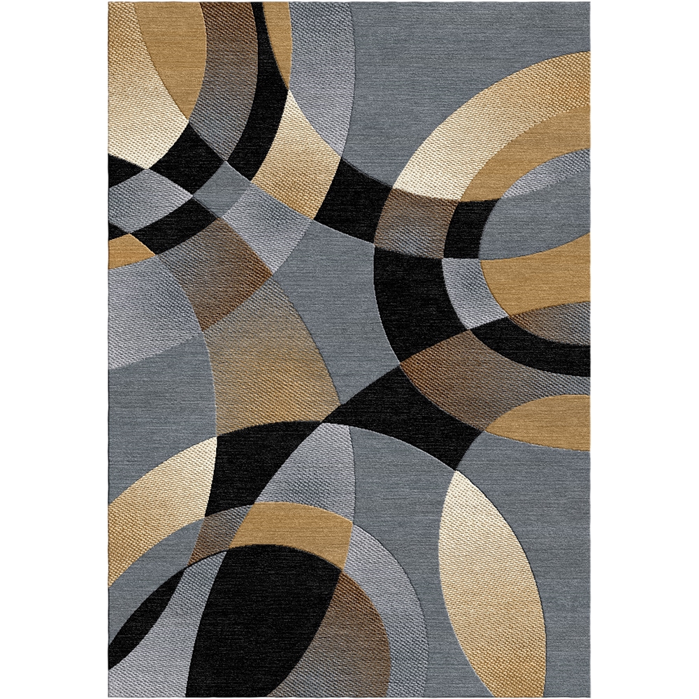 Sumatra Carpet Rugs with Contemporary Abstract Geometric Jute Backing