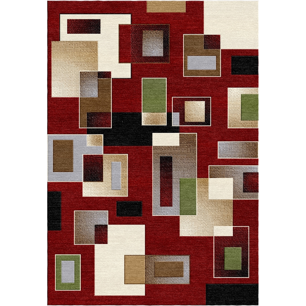 Woven Trends Sumatra Modern Carpet Rugs W/Geometric Blocks Jute Backing Area Rug