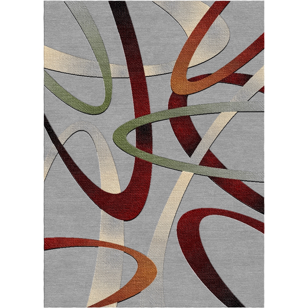 Alfombra geométrica abstracta moderna Sumatra con respaldo de yute - Imagen 4 de 5