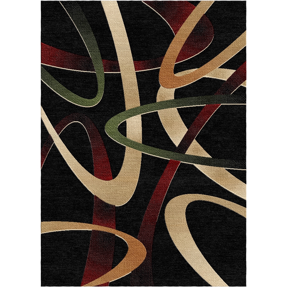 Alfombra geométrica abstracta moderna Sumatra con respaldo de yute - Imagen 3 de 5