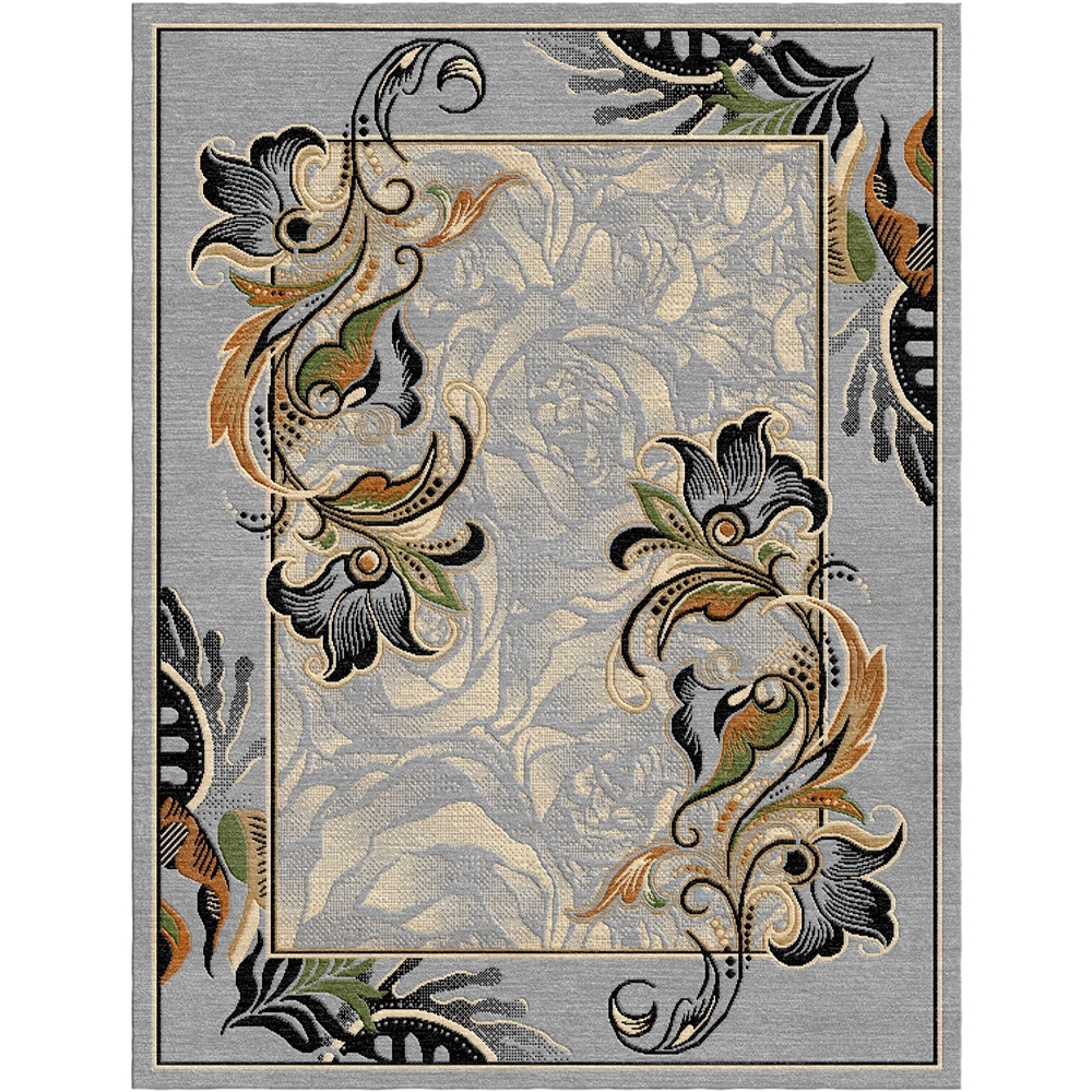 Sumatra Modern Carpet Rugs with Contemporary Floral Bordered Area Rugs