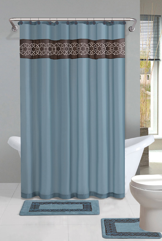 15 Piece Bath Set - Home Dynamix Bath Boutique Shower Curtain and