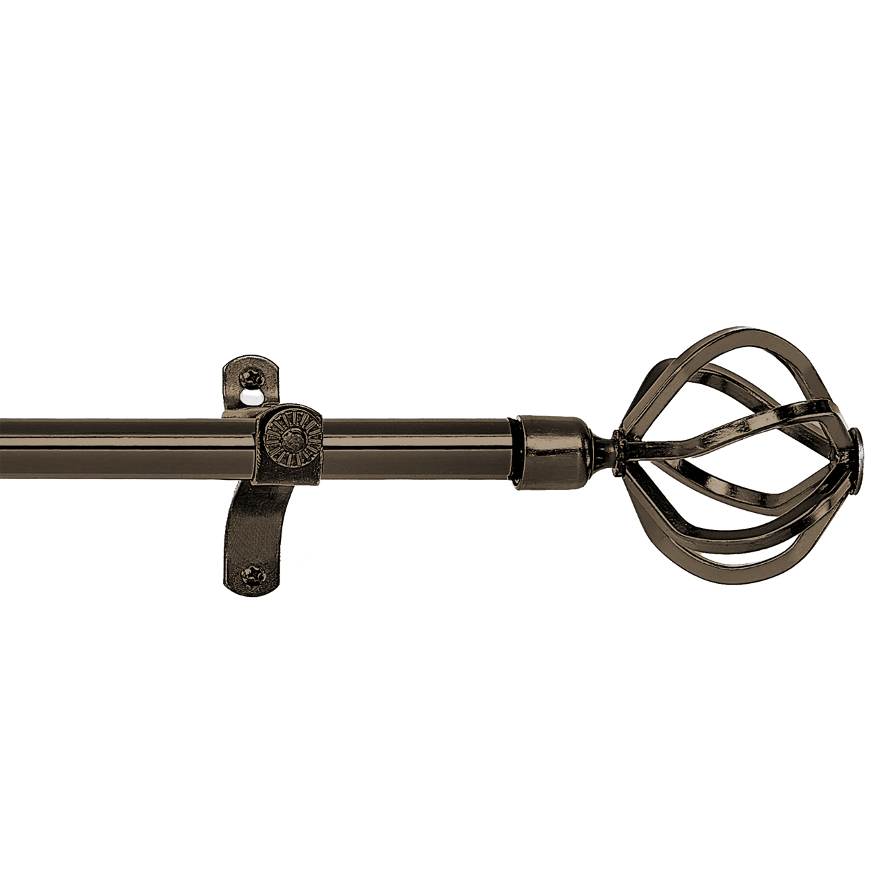 All-Metal Curtain Rod Decorative Cafe Window Drapery Rods with Metal Finials - Picture 8 of 11