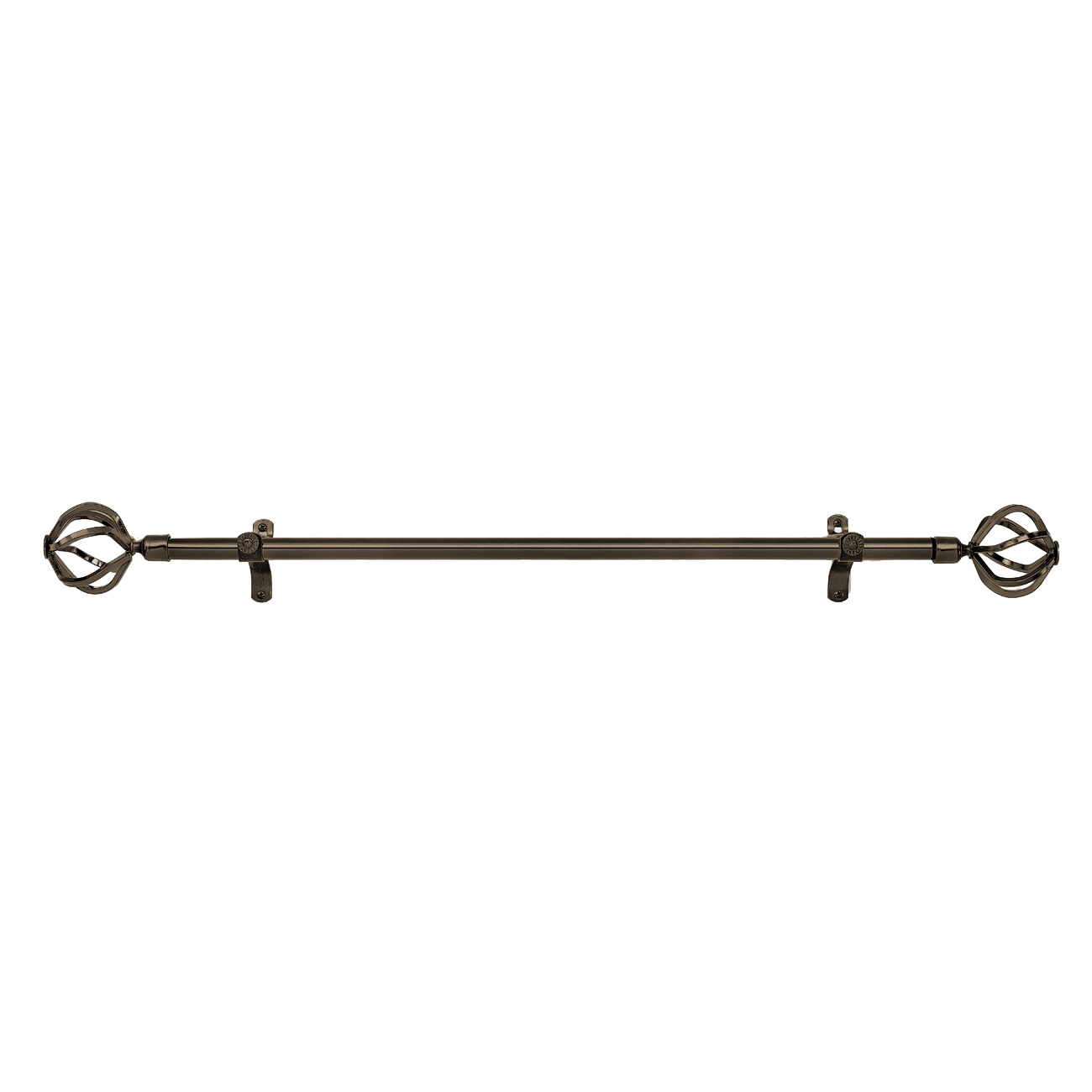 All-Metal Curtain Rod Decorative Cafe Window Drapery Rods with Metal Finials - Picture 9 of 11