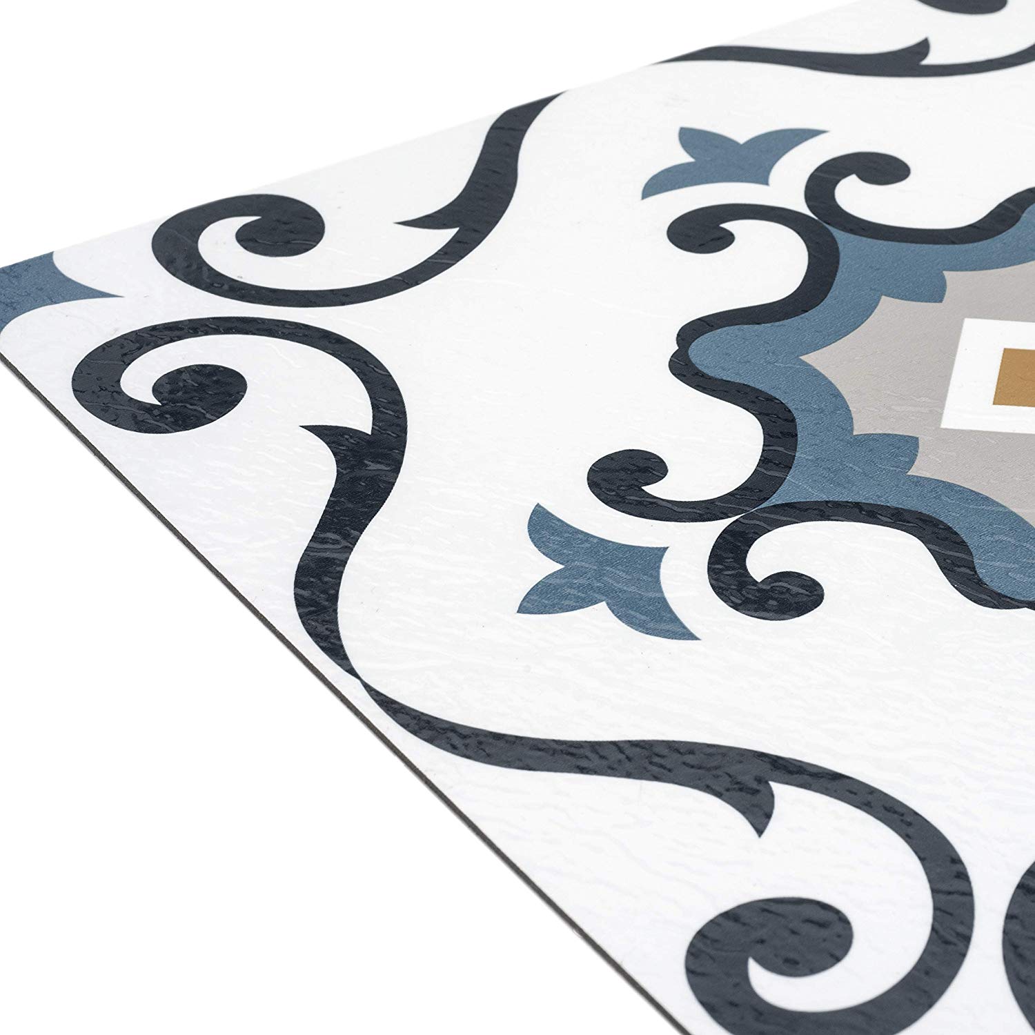 Self-Stick Vinyl Modern Geometric Floor Tiles 1.5mm Thick 12" x 12" 20 Tiles/Box - Picture 9 of 75