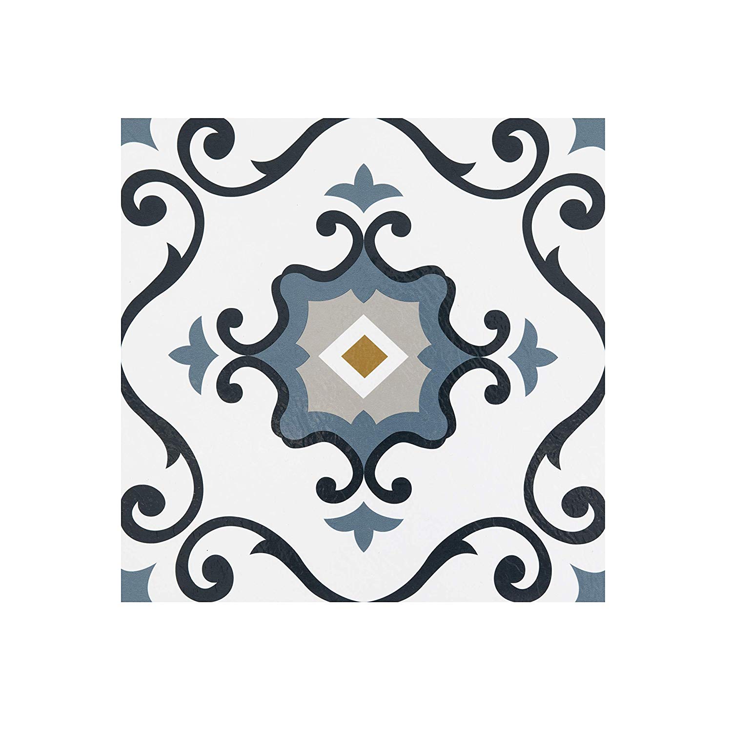 Self-Stick Vinyl Modern Geometric Floor Tiles 1.5mm Thick 12" x 12" 20 Tiles/Box - Picture 7 of 75
