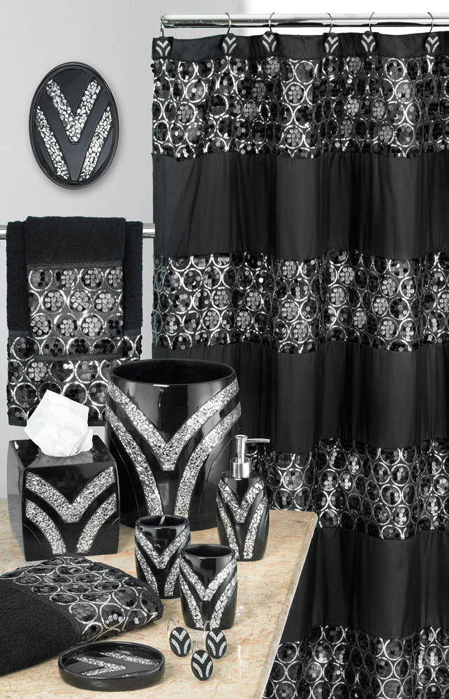 Designer Home 13-PC Full Bath Accessories Includes Curtain, Towel Sets, Rug Set