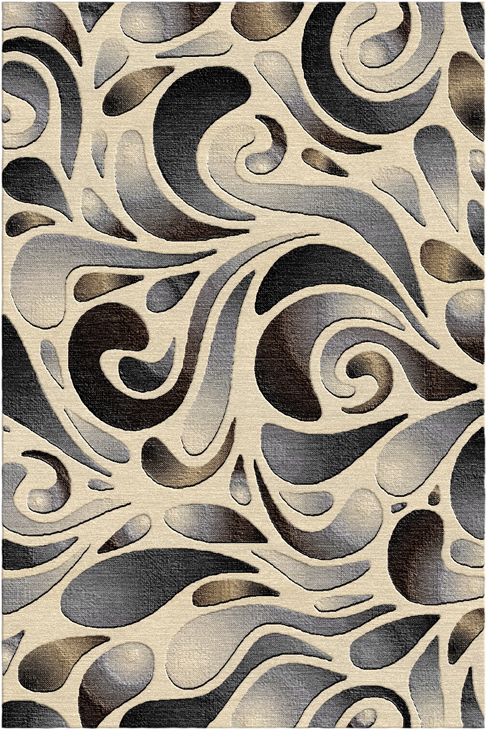 Soho Vorleger Modern Abstrakt Swirl Carpet Teppiche mit Juterücken - Bild 4 von 4