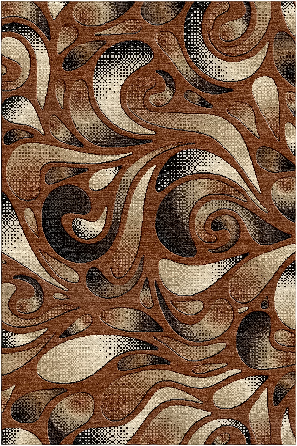 Soho Vorleger Modern Abstrakt Swirl Carpet Teppiche mit Juterücken - Bild 3 von 4