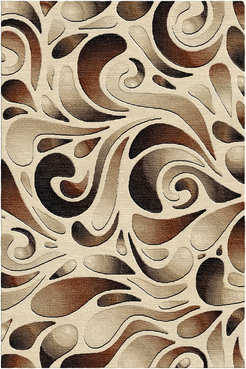 Soho Vorleger Modern Abstrakt Swirl Carpet Teppiche mit Juterücken - Bild 2 von 4