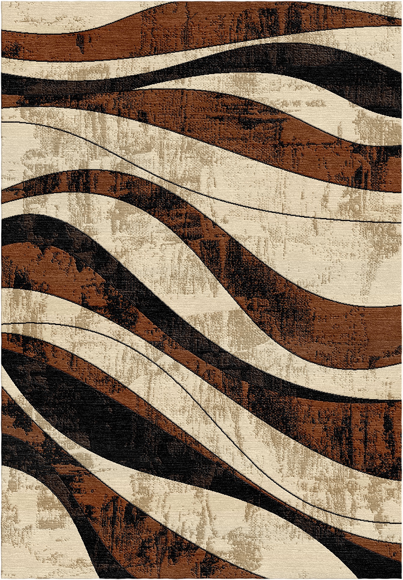Soho Carpet Rugs Modern Abstract Waves Area Rug with Jute Backing - Picture 2 of 4