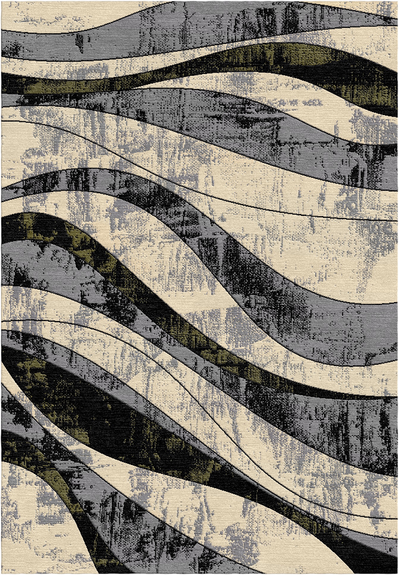 Soho Carpet Rugs Modern Abstract Waves Area Rug with Jute Backing - Picture 4 of 4