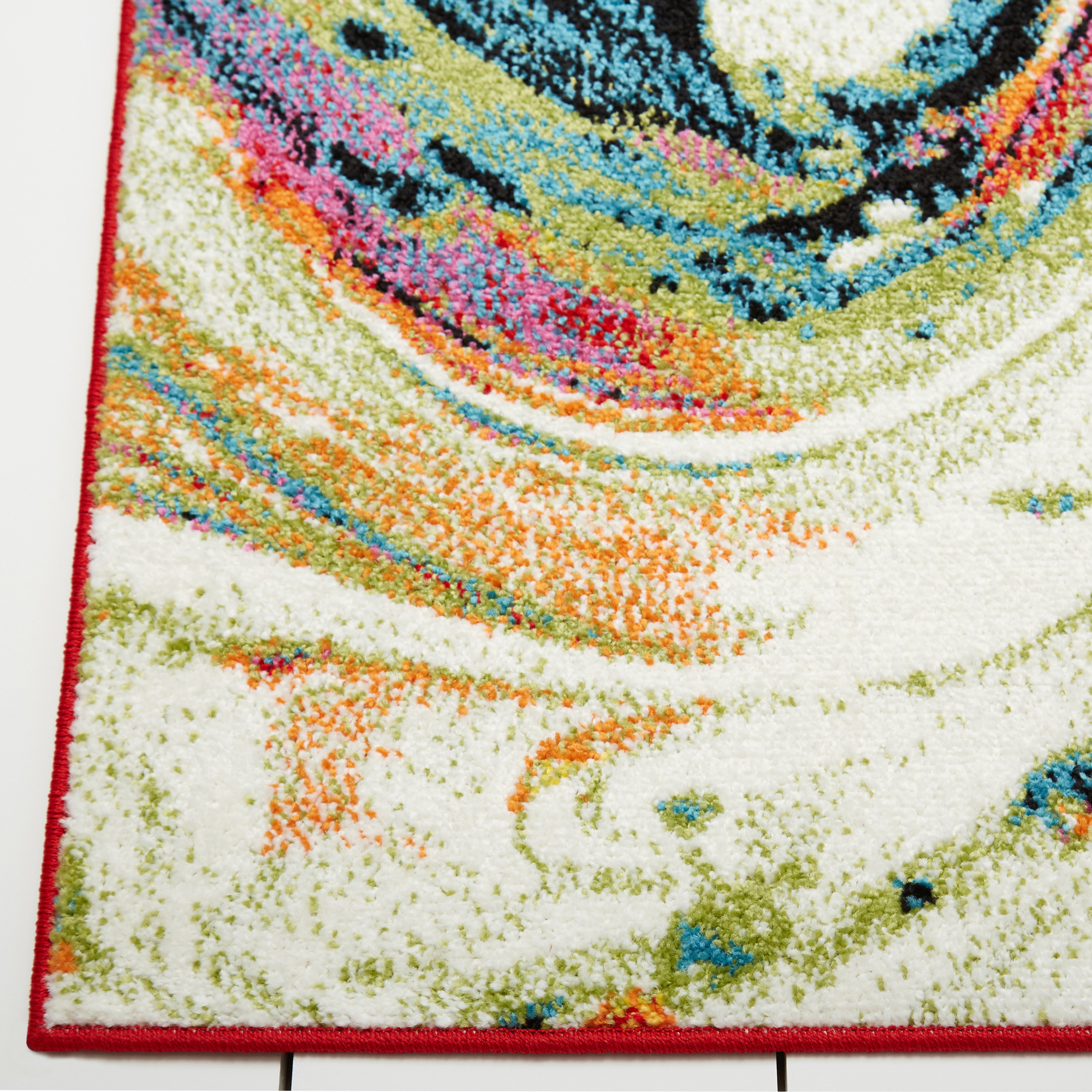 Modern Contemporary Paint Smudge Area Rug MultiColor Abstract Floor