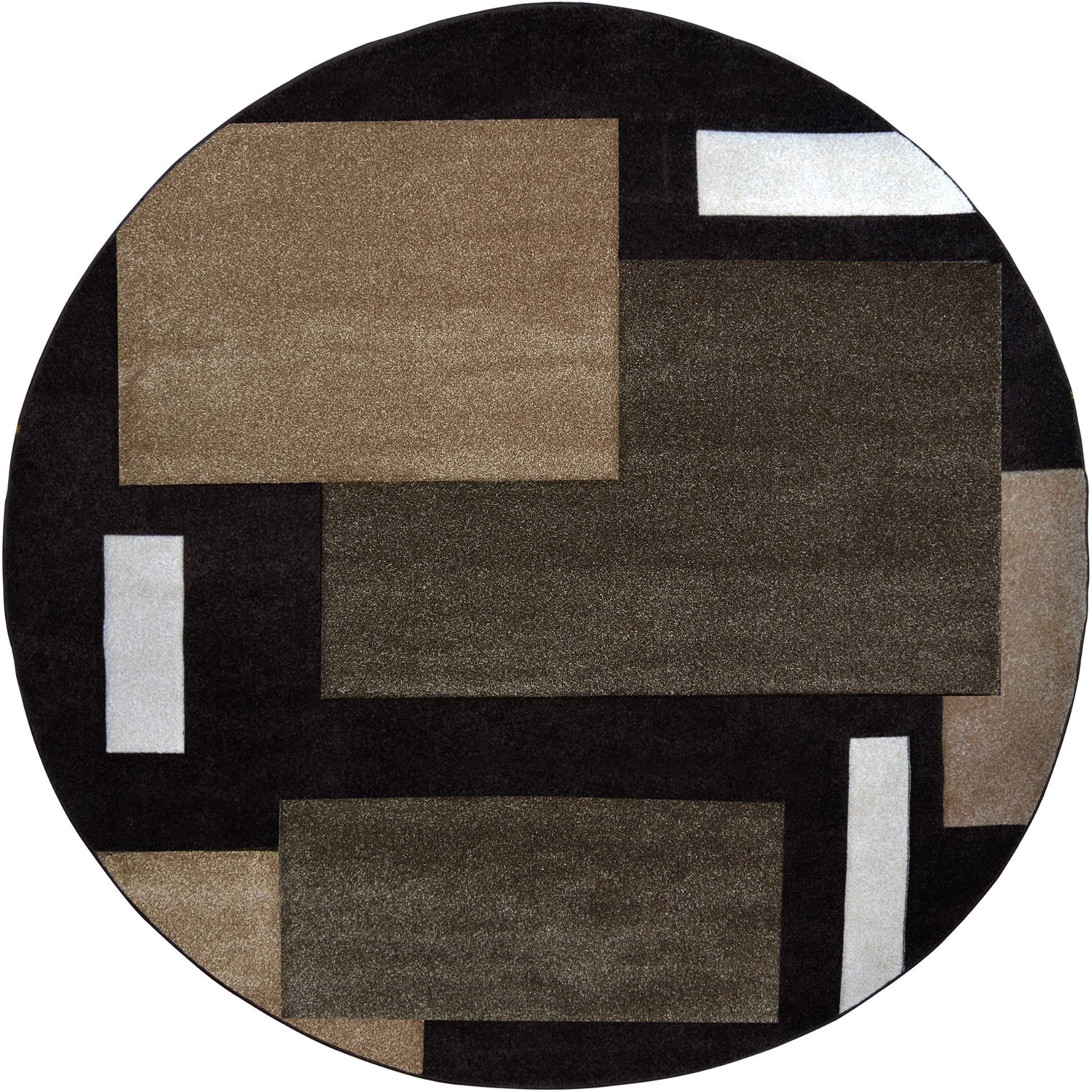 Contemporary Dark Brown Modern Area Rug Hand Carved Squares Abstract Carpet