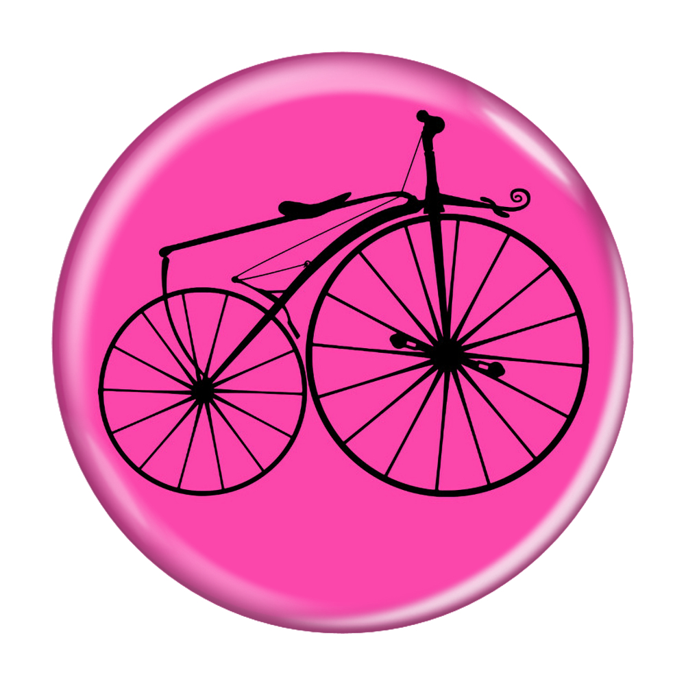 Bike Velocipede Boneshaker Cycling Biking Pinback Buttons - Choose your Color