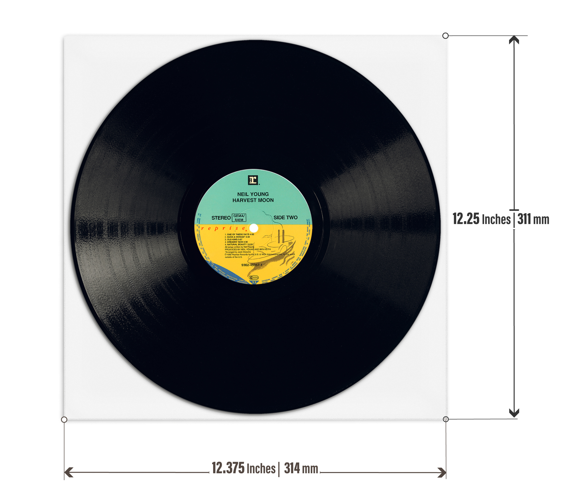 TunePhonik 12” Vinyl LP Record Jackets, Coated White, No Center Hole