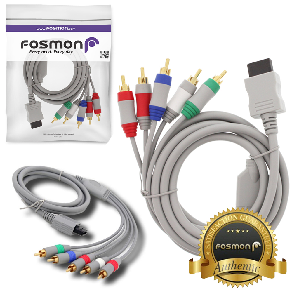 Fosmon HD TV Component RCA Audio Video AV Cable Cord Plug for Nintendo
