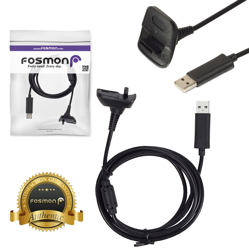 Fosmon 6FT USB Play Charge Cable Cord Adapter for Xbox 360 Wireless