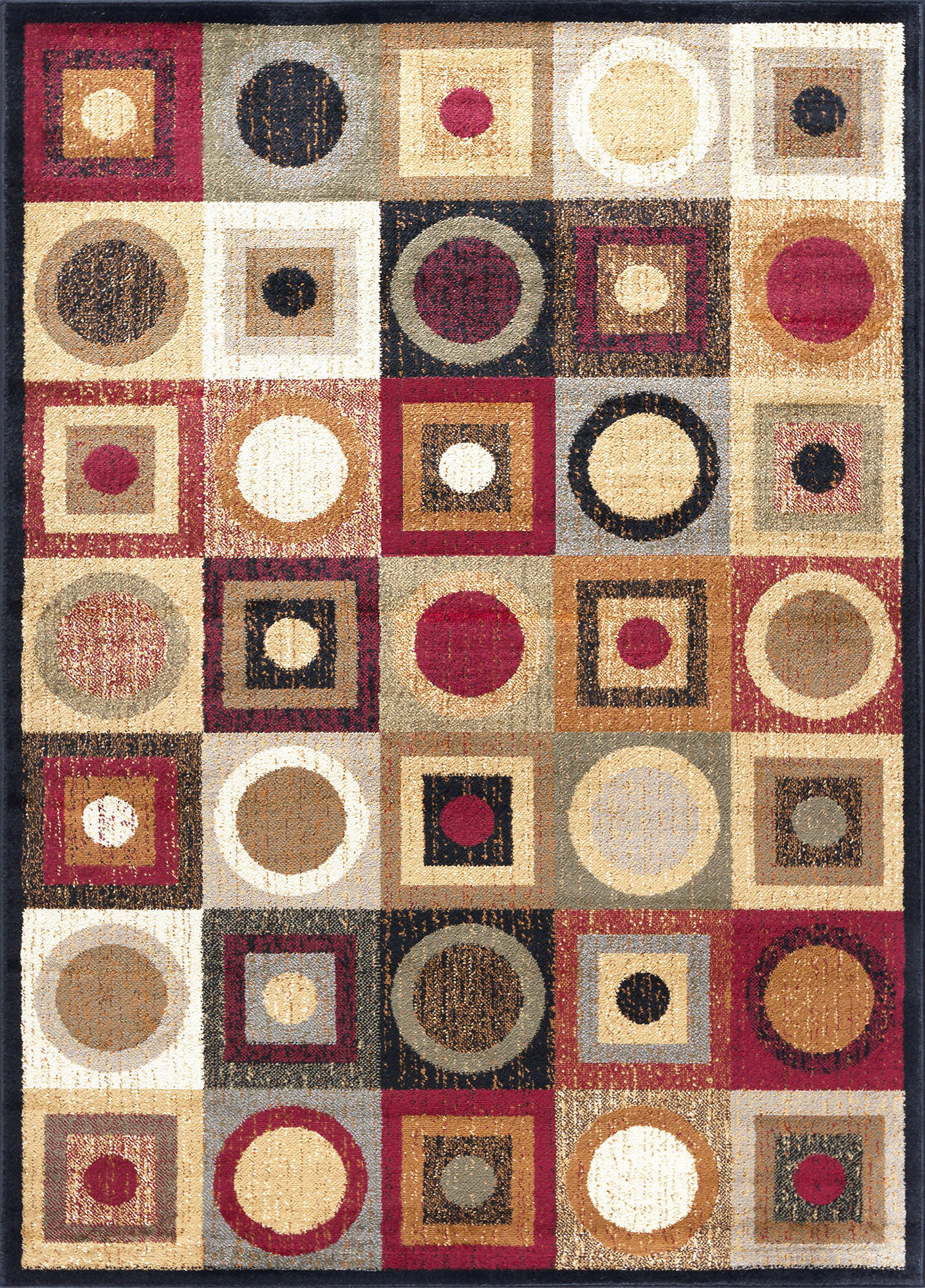 Modern Circles Geometric Area Rug 5x7 Multi Carpet Approx 5' x 7