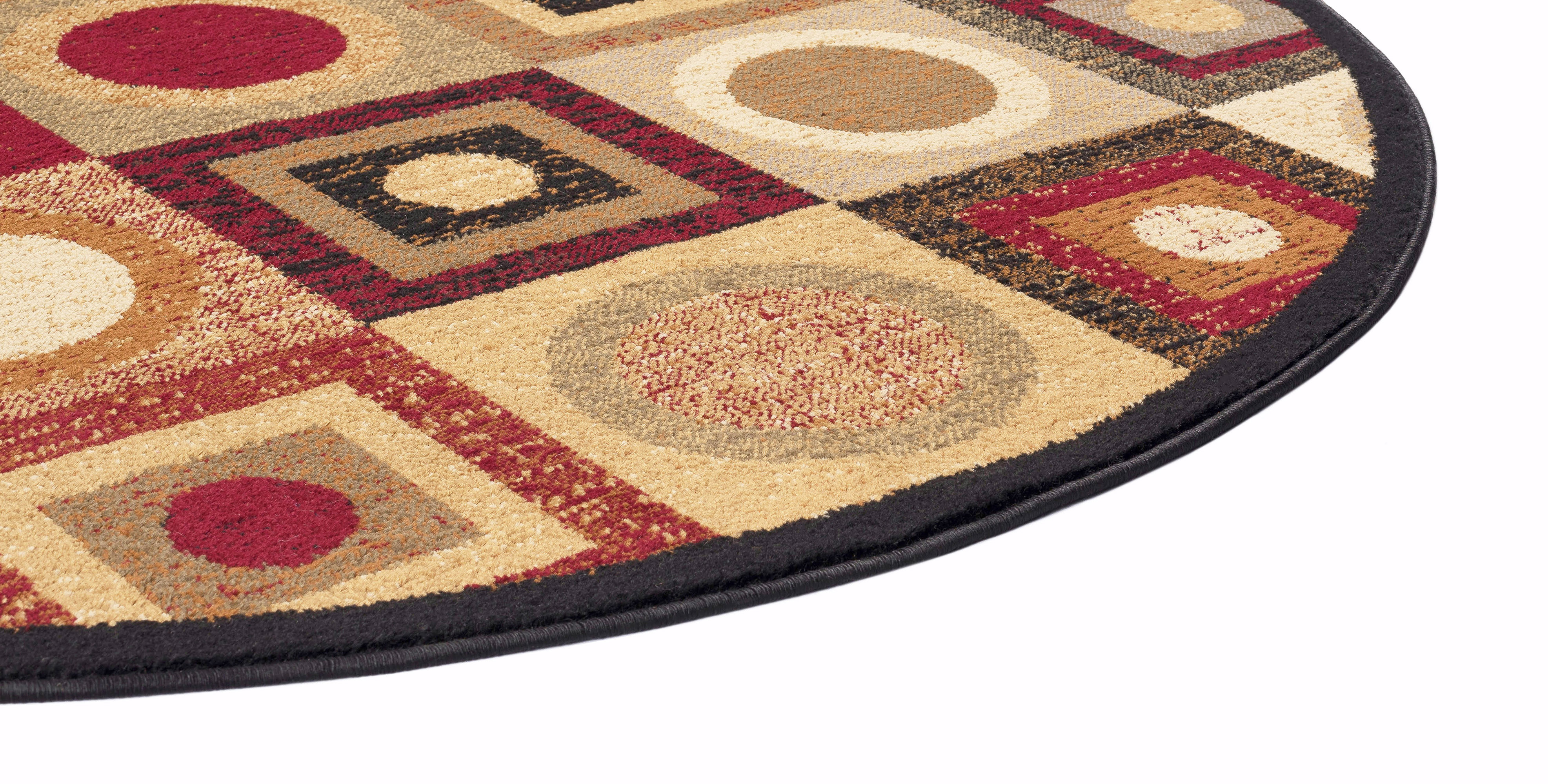 Details About Modern Geometric Circle 5 Round Area Rug Block Contemporary Carpet Actual 3
