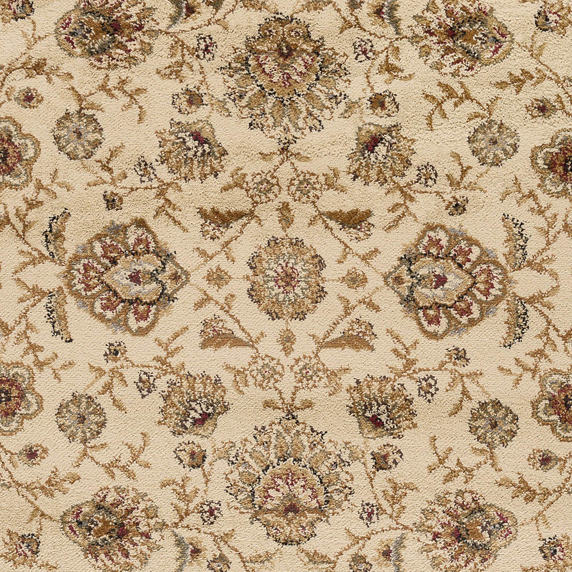 Ivory Beige Floral Oriental Bordered Area Rug Set 5x7 8x10